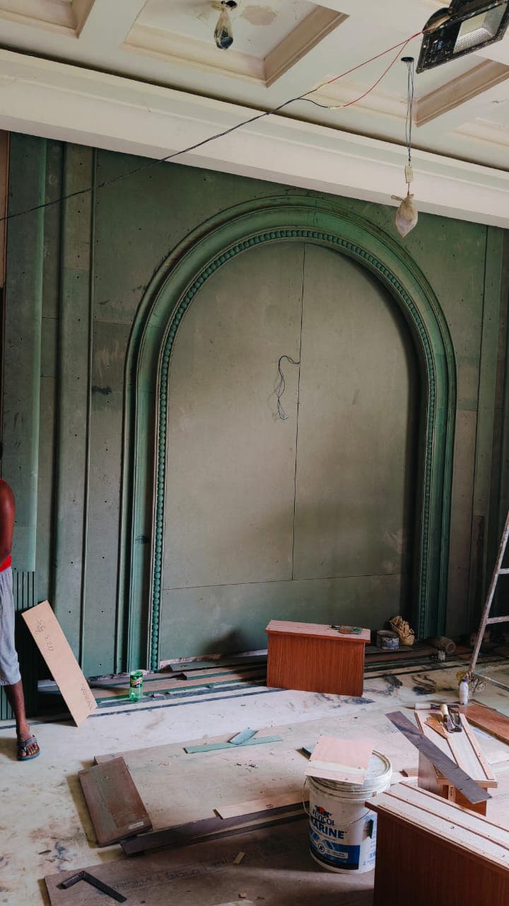 Custom wooden door with intricate carvings